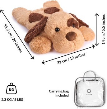 ODOXIA Plyšový pes se zátěží | 2,3 kg Senzorická úzkostná plyšová hračka se zátěží pro děti a