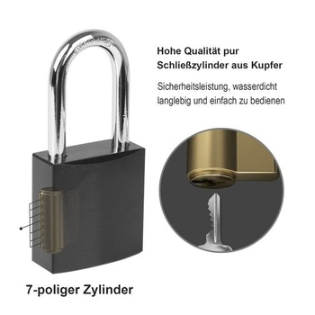[Antirezový] Pevný hliníkový visiaci zámok s 2 kľúčmi, DIY 44mm dlhý bezpečnostný zámok so strmeňom,
