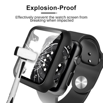 Balení 2 pouzder TAURI s ochranným tvrzeným sklem Navrženo pro Apple Watch 42mm Series 3 2 1 360°