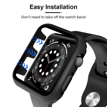Balení 2 pouzder TAURI s ochranným tvrzeným sklem Navrženo pro Apple Watch 42mm Series 3 2 1 360°