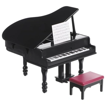 Yardwe Mini piano dekorácia do domčeka pre bábiky so…