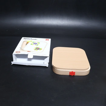 Edutree magnetické dřevěné stavební bloky s kartami, 288dílná Montessori tangramová puzzle