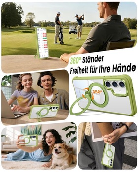 Pouzdro HuwaiH pro Samsung Galaxy S24/S25 s 360° magnetickým stojánkem, [16FT odolné proti pádu a