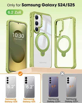 Puzdro HuwaiH pre Samsung Galaxy S24/S25 s 360 ° magnetickým stojanom, [16FT odolné proti pádu a
