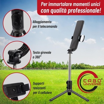 Univerzálny statív Cabo pre smartfón, nastaviteľný 15-70 cm - Stojan na telefón s puzdrom -
