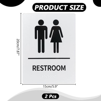 WADORN 2dielne unisex cedule na toalety, akrylové cedule na toalety spĺňajúce normu ADA pre firmy s