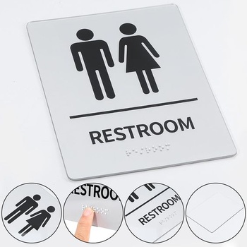 WADORN 2dielne unisex cedule na toalety, akrylové cedule na toalety spĺňajúce normu ADA pre firmy s