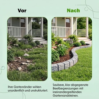 GARDENIX Okraj trávníku 1,8 m Žulová dlažební kostka Šedá 10x10x10 cm – Okraj záhonu, Okraj záhonu,