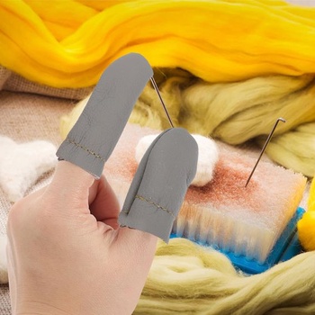 Healvianské chrániče prstů z vlněné plsti a kůže, ochrana prstů a ukazováčků, pro ruční šití,
