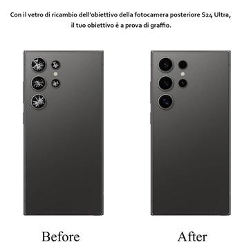 Sada 5 kusů náhradního skla pro zadní kameru Samsung Galaxy S24 Ultra, včetně opravné sady a