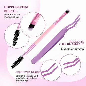 WENDY LASHES Sada predlžovacích rias Wimpern, klastrové riasy 60D/80D/100D, D-Curl 60D+80D+100D, sada