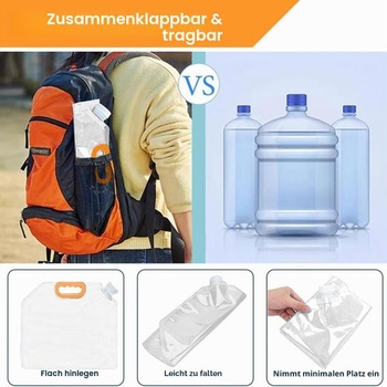 2 skladacie kanistre na vodu, skladacie nádoby na pitnú vodu s rukoväťou, nádoby na vodu s tesne