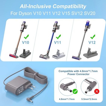 Nabíjecí kabel 30,45 V pro Dyson V10 V11 V12 V15 SV12 SV14 SV15 SV20 SV22 Náhradní díly pro vysavač