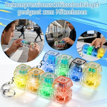 Joycabin 4dielna klávesnica fidget hračka s LED a kľúčenkou, 4 kusy, 4 tlačidlá (farebná)