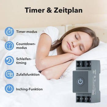 HBN Smart Life WiFi prepínač na DIN lištu pre domácnosť s monitorovaním energie, bezdrôtovým