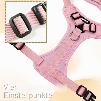 Postroj pro psy AIITLE No-Pull, reflexní, nastavitelný, růžový, velikost S