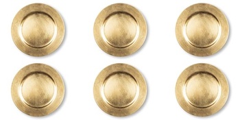 Súprava 6 nabíjacích tanierov Excelsa Gold, plast PP, opakovane použiteľné, priemer 33 cm. Priemer 33 cm.