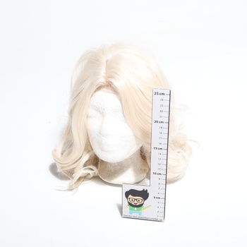 BARSDAR Krátka vlnitá platinovo blond parochňa, vlnité blond parochne po ramená pre ženy, krátka vlnitá