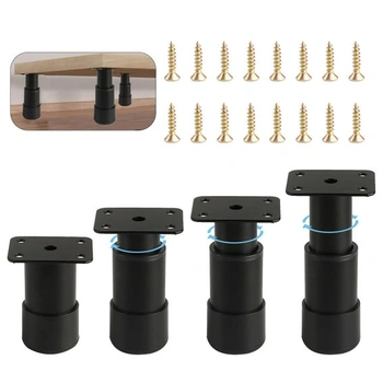 4 nastaviteľné nábytkové nohy, nerezové nábytkové nohy, výškovo nastaviteľné 80 mm-120 mm, nové