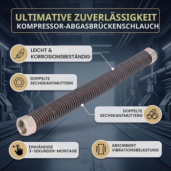 Výfukové potrubie vzduchového kompresora, výstupná hadica, spojovacie potrubie, 12mm závit