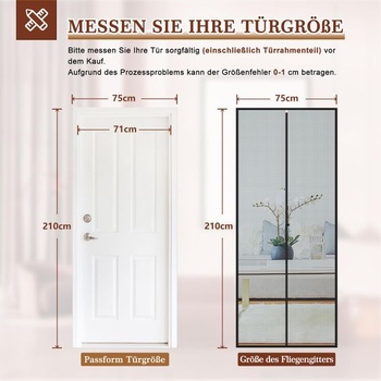 Magnetická sieť proti hmyzu Yotache na balkónové dvere, 75x210 cm, ochrana proti hmyzu na balkónové