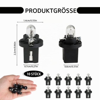 10 žiaroviek T5, 12V 2W, pätica B8, 5D, minižiarovky pre osvetlenie palubnej dosky, osvetlenie tachometra,
