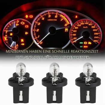 10 žiaroviek T5, 12V 2W, pätica B8, 5D, minižiarovky pre osvetlenie palubnej dosky, osvetlenie tachometra,