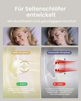 3 páry ušných nástavcov Qufits pre špunty do uší QubitPulse Dream a Bloom na spanie, ultra mäkké ušné