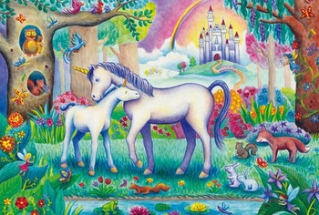 Schmidt 55751 Jednorožčia mamička s mini puzzle 60 dielikov