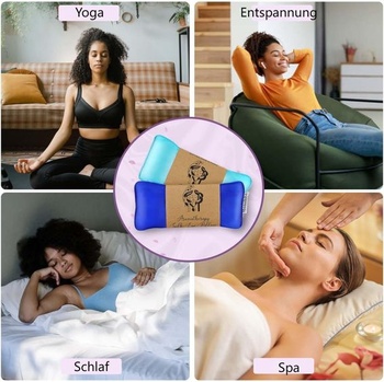 Hodvábna očná maska ​​Hihealer, 2 ks, levanduľová, váhovo vážená, na spanie, jogu, kúpele, meditáciu,