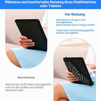 2dielny popruh na ruku pre 6-8 palcové elektronické čítačky a tablety, elastický pásik na držanie,