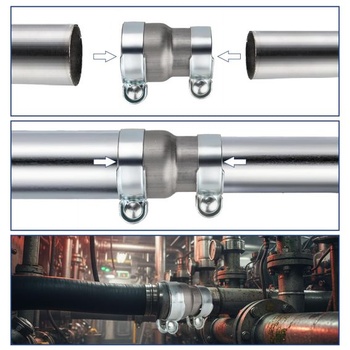 Redukčný konektor výfuku 120mm, výfuková svorka 45-51mm, redukčný konektor, redukčný spojovací kus,
