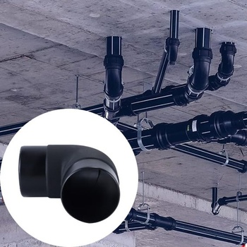 Vývod pro trubku autotopení 60 mm, koleno ve tvaru L, výfuková přípojka pro Eberspächer, černá, 108