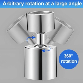 Chromovaný perlátor na baterii, otočný o 360°, otočný perlátor na baterii, kuchyňský perlátor M24