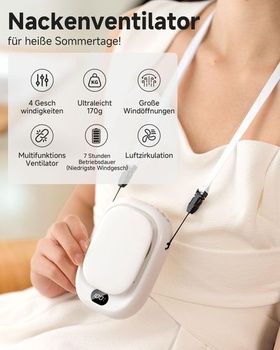 Ventilátor ViSSKO s klipom na pás, prenosný malý ventilátor s kapacitou 2000 mAh a klipom, 4