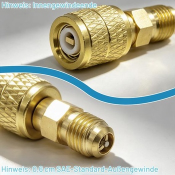 Balenie 2 adaptérov pre chladivo R32 R454B, mosadzné adaptéry pre chladivo
