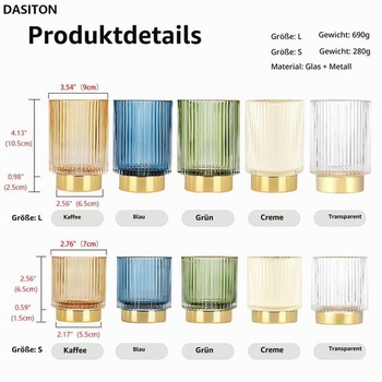 DASITON Organizér na štetce na make-up, Organizér na kozmetické štetce, zlaté sklo, držiak na štetce