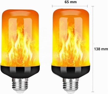 LED plamenné lampy s diaľkovým ovládaním, 16 RGB farieb a 4 režimy – E27 plamenná lampa pre vonkajšie