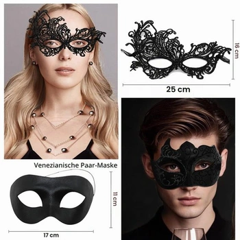 Maškarná maska ​​pre páry, mužov a ženy, benátska maska ​​na Halloween, čipková maska, kostým,