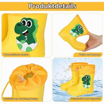 Holínky Aomig, gumové holínky pro děti, protiskluzové holínky, nastavitelná šňůrka, pohodlné