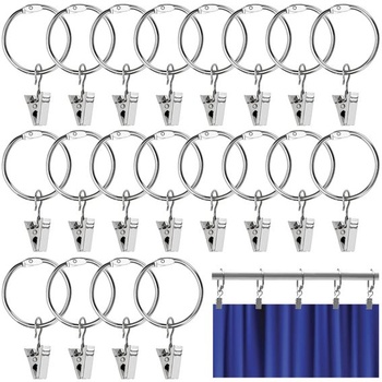 YIXISI 20dielne krúžky na záclony s klipsňami, 32mm klipsne…