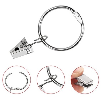 YIXISI 20dielne krúžky na záclony s klipsňami, 32mm klipsne na záclony, nerezové krúžky na záclony,