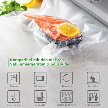 Vákuové vrecká KitchenBoss, 3 role: 28x600cm profesionálne fólie, 170µm, role vákuové fólie pre