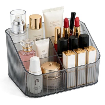 Organizér na make-up s 5 priehradkami, akrylový multifunkčný organizér na starostlivosť o pleť, veľký úložný