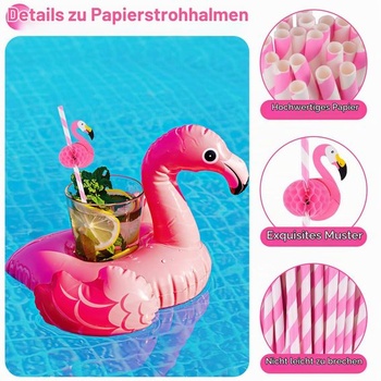 50 papírových brček Hopton Flamingo