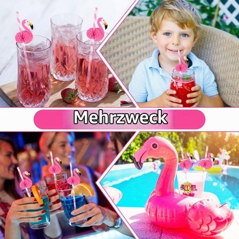50 papírových brček Hopton Flamingo