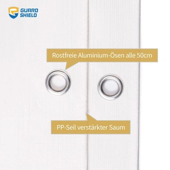 Plachta GUARD SHIELD s očkami, vodotesná, 2 m x 2 m, biela, tkaná plachta, 160 g/m², ochranný poťah,