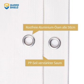Plachta GUARD SHIELD s očky, vodotěsná, 2 m x 2 m, bílá, tkaná plachta, 160 g/m², ochranný potah,