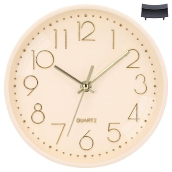 Nástenné hodiny ACCSHINE, tiché, moderné, 20 cm, béžové