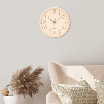 Nástenné hodiny ACCSHINE, tiché, moderné, 20 cm, béžové